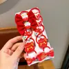 Faixa de cabelo infantil fofa de desenho animado Ano Novo grande laço vermelho bebê tamanho pequeno resina combinação de faixa de cabeça festiva