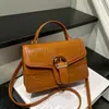 Bolso Pequeño Cuadrado de Gran Capacidad, Textura Simple Retro, Elegante, para el Trabajo, Bolso de Hombro Único, Bolso Cruzado, Color Sólido de Moda, Cuero PU