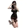 Lencería Erótica Tallas Grandes Uniforme de Enfermera Seductora Sexy Provocador Ceñidor de Cintura Pura Pasión Pijama Juego de Rol para la Cama