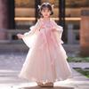 Vestido Hanfu para niñas, otoño 2025, estilo chino antiguo, bordado, princesa, ropa infantil