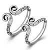 Anillo de Plata Esterlina S925 Chapado para Mujer, Anillo de Moda Distintivo y Moderno, Retro Plata Tailandesa, Anillo con Letra de Maldición