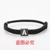 Pulseira Corda de Milão Multicor Transfronteiriça 26 Letras Aço Inoxidável Preto Letreiro Ajustável Pulseira de Corda Trançada