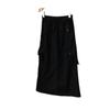 Saia de Alta Qualidade Estilo Workwear 2026 com Bolsos de Cordão, Saia Primavera/Verão com Fenda nas Costas, Saia de Cintura Alta de Comprimento Médio