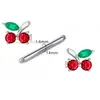 E-commerce Transfronterizo Más Vendidos Anillos Rojos de Cereza para Pezón, Barras de Acero Inoxidable para Pezón, Bolas de Diamante Perla, Anillos Rojos para Lengua, Anillos para Pezón
