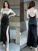 Vestido Sexy para Discoteca, Uniforme de Trabajo para Técnico de Masaje de Pies Estilo Suave, Vestido Largo, Vestido de Noche, Ropa de Trabajo para Discoteca