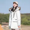 Parka de Trabajo Gruesa a Prueba de Agua, Nieve y Aceite 2024 Invierno Nuevo con Cuello de Piel Genuina Abrigo de Plumas de Pato Blanco Venta al por Mayor