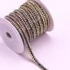 Nueva Cadena de Garras de Diamante Multicolor de Tres Filas Cadena de Pedrería Densa Galvanizada Cadena de Pedrería Versátil Cadena de Pedrería Cosida a Mano para Bricolaje Joyería