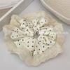 Estilo Coreano Amor Fresco Tela Anillo para el Cabello de Intestino Grueso Nuevo Encaje Bordado Flor para la Cabeza Sencilla Cuerda para el Cabello de Cola de Caballo Cuerda para la Cabeza