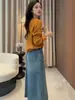 Cardigã de tricô estilo coreano com decote V e mangas compridas para mulheres, coleção de outono 2026, plus size, modelagem solta, simples, casual e versátil