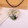 Collar grande con gemas del tiempo, cadena de suéter, colgante de flores de encaje de amor, cuentas de nieve, flor, cielo estrellado, logotipo de flor real