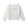 Sudadera de Estilo Americano con Hombro Caído y Perfil Holgado para Mujer, Otoño Nuevo, Vintage, con Letras, Jersey Casual con Sentido del Diseño, Top con Hombro Descubierto