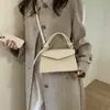 Bolso Cruzado de Hombro Único Texturizado de Color Sólido, Bolso Cuadrado Pequeño de Nicho para Viajes de Otoño, de Moda Este Año para el Traslado Diario de Mujeres