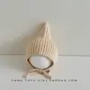 Touca de Bebê Outono e Inverno de Lã Tricotada com Proteção para Orelhas Fofa com PomPom Touca de Elfo Bebê para Meninos e Meninas À Prova de Vento e Quente