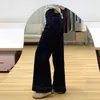 Jeans Acampanados de Mezclilla Azul Oscuro Forrados de Felpa para Mujer 2025 Otoño e Invierno Nuevo Estilo Pequeños de Cintura Alta Forma de Herradura