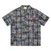 Camisa a Cuadros de Manga Corta Estilo High Street Americano para Hombre, Verano Oversize Tendencia Marca de Nicho, Estilo de Alta Inteligencia Top Holgado de Media Manga