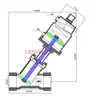 Válvula de Asiento Angular Neumática de Acero Inoxidable 304 Roscada Cabeza de Plástico Válvula Neumática de Vapor de Alta Temperatura Agua Válvula de Ángulo Neumática Válvula de Cierre