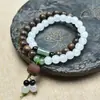 Pulseira de Pedra Preciosa Natural 0.8 Círculo Duplo Jade Semi-Montanha Semi-Água Novo Estilo Chinês Pulseira Simples Contas de Rosário Atacado