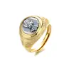 Lujo Ligero Retro Figura de Relieve Romana Antigua Moneda Antigua Tailandesa Apertura Anillo de Plata de Ley S925 Joyería de Mano de Alta Gama para Mujer