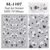 Pegatinas para Uñas Estilo Chino Flor Blanca Aurora 5D en Relieve Tridimensional Estilo Chino Flor de Tinta Pegatinas para Arte de Uñas Accesorios Modelo Sl