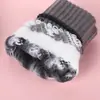 Luvas Quentes de Desenho Animado Estilo Coreano com Patas de Urso para Exterior à Prova de Frio Luvas de Pelúcia com Tela Sensível ao Toque Luvas de Tricô Espessas de Lã Imitação de Visom