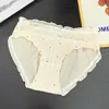 Pastel Retro Crema ~ Algodón de Puntos Peinados Ropa Interior Linda para Niña Deseo Puro Ropa Interior que Cubre la Cadera Venta Directa de Fábrica para Mujeres