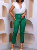 Roupas Femininas Transfronteiriças Roupas Europeias e Americanas Primavera Cintura Alta Justas Nove Pontos Para Ir ao Trabalho Casuais Profissionais Calças de Cor Sólida Calças Casuais de Comércio Exterior