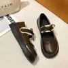 Zapatos de cuero estilo colegial con punta redonda y lazo para mujer, nuevos 2026 primavera y otoño, versátiles, vintage, con velcro, tipo Mary Jane