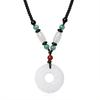 Rueda de la Fortuna Presentación Collar Ruyi Pixiu para Mujer Todo-partido Gama Alta Nicho Hebilla Segura Ónix Calcedonia Colgante de Pareja