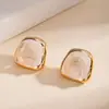 Pendientes Cuadrados Estilo Retro Hong Kong Francés Diseño de Nicho Pendientes de Botón Estilo Frío Moda Versátil Pendientes de Lujo Ligero Estilo de Lujo Ligero