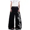 Tendencia Literaria Pantalones de Pierna Ancha con Volantes de Cuadros Rojos de Cintura Alta 2026 Primavera Nuevo Estilo Pantalones Deportivos Sueltos Adelgazantes