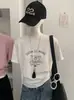 Camiseta Pulóver Manga Corta Cuello Redondo Estampado de Cachorro de Yoga de Dibujos Animados Anime Omalai para Mujer Primavera Top Cepillado 6409