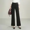 Calças pantalona elegantes e largas para mulheres, cintura alta, novo estilo outono 2026, confortáveis, versáteis, estilosas, casuais, calças pantalona simples