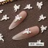 Acessórios de Laço para Nail Art em Metal, Textura Luxuosa Estilo Japonês Moderno, Pequenos Laços Estilo Chanel, Decorações para Unhas Douradas e Prateadas