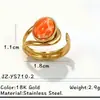 Anillo Yusen de Acero Inoxidable con Piedra Natural Europea y Americana Joyería de Mano para Mujer Nicho Lujo Accesible Anillo de Acero de Titanio que No se Desvanece Joyería Transfronteriza