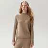 Coleção nova de outono/inverno em tricô, prêt-à-porter de alta qualidade, suéter 100% cashmere sem costura com gola alta e detalhes em tricô com padrão de abacaxi.