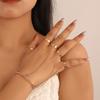 Pulsera de Cadena Transfronteriza Europea y Americana Estilo Ins Simple Perla Cadena de Amor Cadena de Dedo Multicapa Pieza de Mano de Aleación