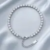 Pulseira de zircônia para tênis de 4,0 mm, joia da moda com toque de luxo, totalmente cravejada com diamantes, requintada, em estoque, direto do fabricante, versão coreana, cor dourada