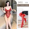 Amor Uniforme Tentador Sexy Encaje Abierto Archivo Libre Cama Pijama Rojo Puro Ropa Pasión Club Nocturno