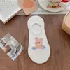 Calcetines lindos de dibujos animados para mujer, calcetines invisibles de verano, algodón fino, boca baja, silicona antideslizante, calcetines invisibles de verano