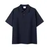Nueva Camisa Polo de Verano 240g 65% Algodón Cómodo Algodón Piqué Doble Botón Diseño Creativo Botón de Contraste Manga Corta