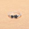 Anillo de plata de ley S925 estilo coreano para mujer, estilo tailandés, estilo retro, abierto, con flores, joyería para mujer