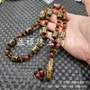 Colar de Ágata Dzi Jade Preto e Branco Ágata Vermelha Nove Olhos Três Olhos Seis Olhos Dente de Tigre Dzi Corrente de Suéter Corrente de Contas de Jade