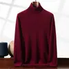 Suéter de Cachemira para Hombre Cuello Alto Base Clásico Versátil Color Sólido Suéter Pulóver Otoño e Invierno Nuevo Camisa Base de Manga Larga