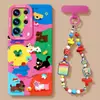 Funda de Teléfono Animales Coloridos Compatible para Samsung s26 s25+ Dopamina s24 Dibujos Animados con Correa s23ultra Funda Suave