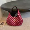 Nueva colección de otoño en ante: bolsa estampada exquisita, bolso de hombro, gran capacidad, diseño simple, estilo de lunares 2026, bolso retro para mujer