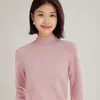 Suéter de Cachemira para Mujer, Cuello Alto Medio, Suéter Holgado Grueso de Punto, Nuevo Estilo Invierno 2026, Suéter Cálido de Punto para Capa Base