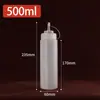 Botellas de Plástico para Salsas tipo Squeeze con Graduaciones, Botellas con Boquilla Puntiaguda y Tapas, Botellas de Squeeze, Dispensadores de Aceite