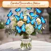 Nuevas estacas creativas de mariposa azul transfronterizas, un juego de 12 decoraciones de jardín para exteriores, inserciones para patio