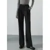 Calça de Veludo Retrô Estilo Old Money para Mulheres, Perna Reta de Alta Qualidade, Calça Casual com Plissados Duplos Estilo Italiano com Senso de Design, Calça Social
