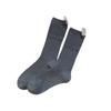 Calcetines de otoño e invierno para niños, estilo coreano, con etiqueta de tela y tacón de nicho, calcetines de pelo gris, con doble aguja y tira vertical, calcetines de longitud media, medias básicas.